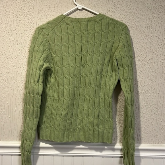 GAP Vintage Green Wool cable knit sweater size medium - Picture 8 of 11